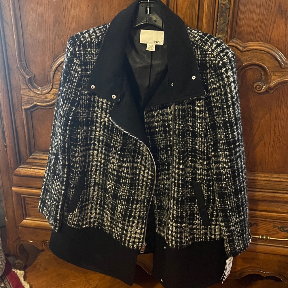 Black and White Tweed Jacket By BAR lll